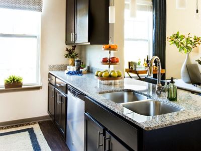 Stainless Steel Sink With Faucet In Kitchen at The Retreat Apartments, Roanoke, VA, 24019